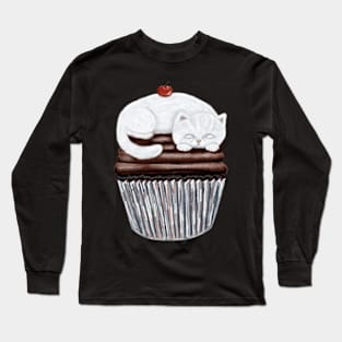 Kitty Cupcake Illustration Long Sleeve T-Shirt